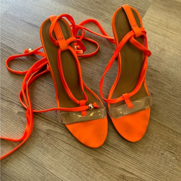 ASOS Shoes - ASOS orange tie up heels